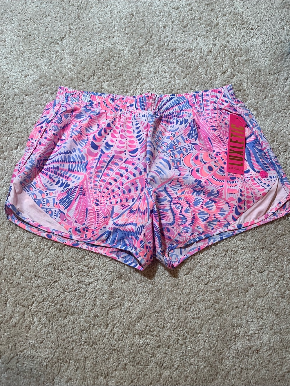 Lilly Pulitzer Pink & Blue Printed Athletic Shorts